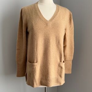 J Crew Women's Tan V-Neck Sweater